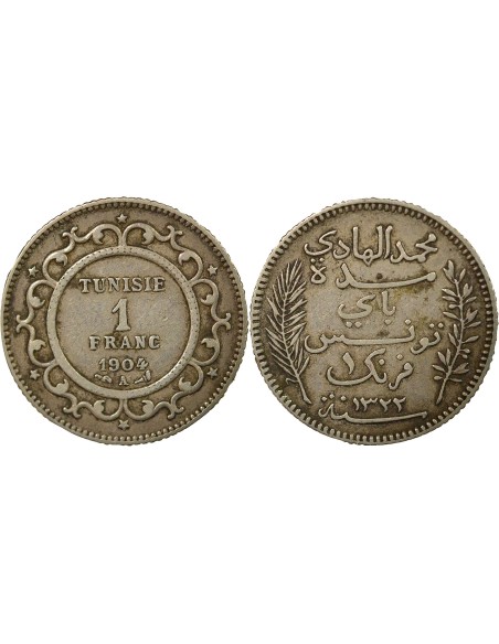 Tunisie Hédi Bey 1 franc Argent 1904 A - Paris