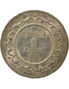 Tunisie Ali III Bey 1 franc Argent 1891 A - Paris 2