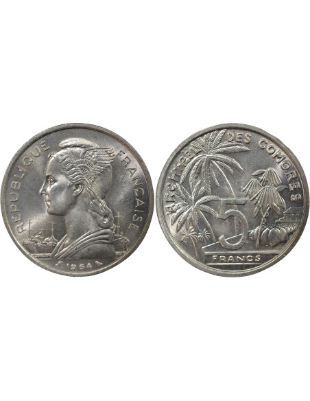 Comores 5 francs Aluminium 1964 A Paris