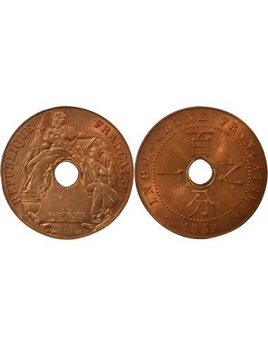 Indo-Chine Fr. 1 centième Bronze 1939 A - Paris