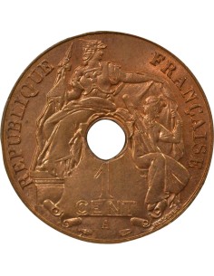 Indo-Chine Fr. 1 centième Bronze 1939 A - Paris 2