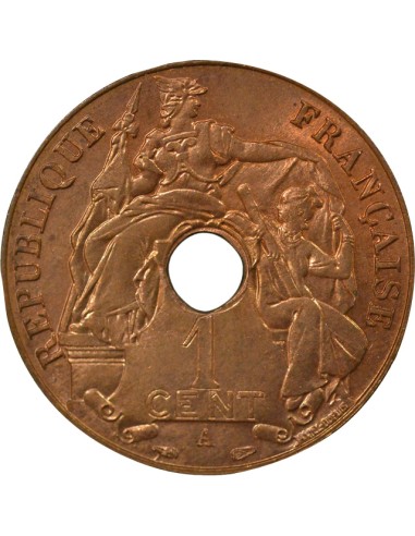 Indo-Chine Fr. 1 centième Bronze 1939 A - Paris
