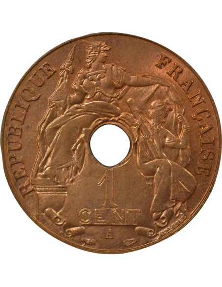 Indo-Chine Fr. 1 centième Bronze 1939 A - Paris