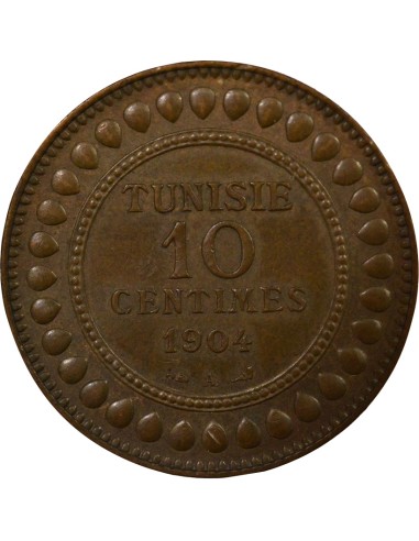 Tunisie Hédi Bey 10 centimes Bronze 1904 A - Paris