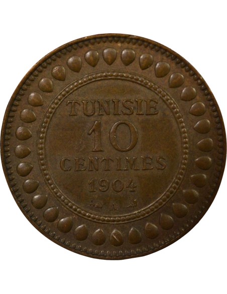 Tunisie Hédi Bey 10 centimes Bronze 1904 A - Paris
