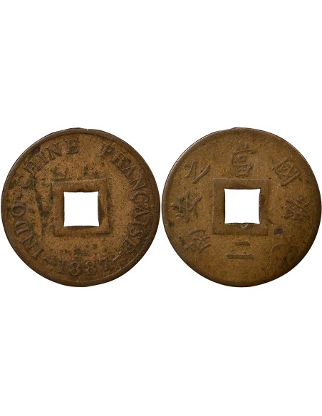Indo-Chine Fr. 1 sapèque Bronze 1887 A - Paris