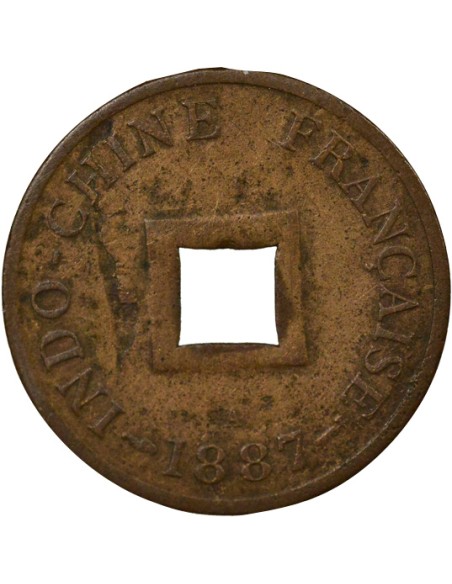 Indo-Chine Fr. 1 sapèque Bronze 1887 A - Paris