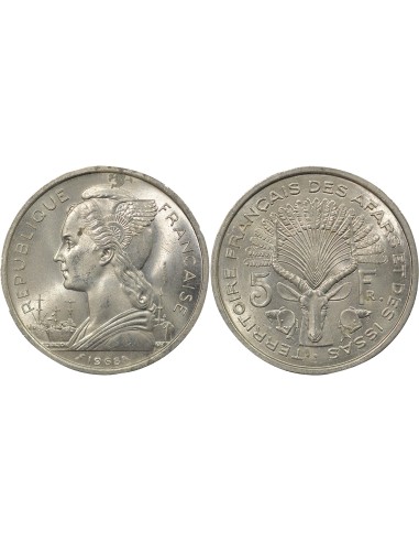Djibouti 5 francs Aluminium 1968 A Paris