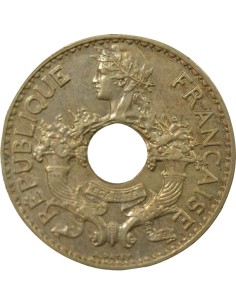 Indo-Chine Fr. 5 centième Maillechort 1939 A Paris 2