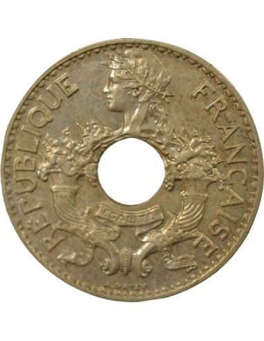 Indo-Chine Fr. 5 centième Maillechort 1939 A Paris