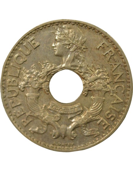 Indo-Chine Fr. 5 centième Maillechort 1939 A Paris