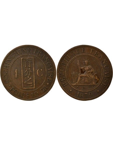 Cochinchine 1 centième Bronze 1879 A - Paris