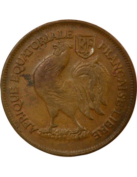 Etats de l'Afrique Equatoriale France Libre 1 franc Bronze 1943 SA Pretoria