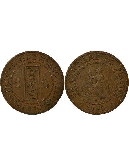Indo-Chine Fr. 1 centième Bronze 1895 A - Paris
