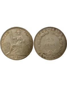 Indo-Chine Fr. 20 centimes Billon 1920 S San Francisco
