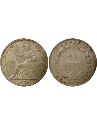 Indo-Chine Fr. 20 centimes Billon 1920 S San Francisco