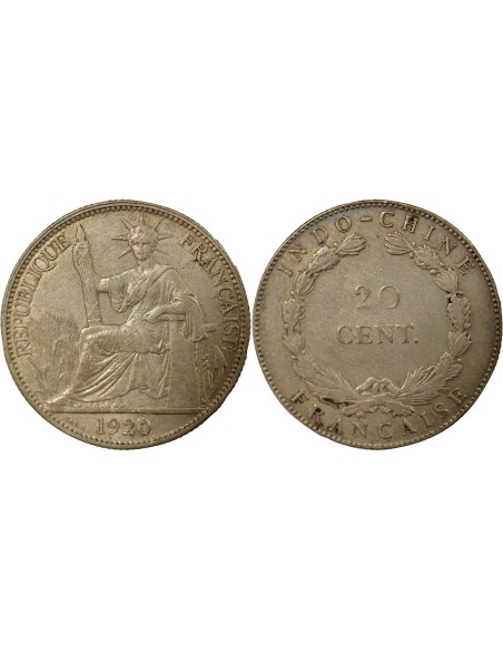 Indo-Chine Fr. 20 centimes Billon 1920 S San Francisco