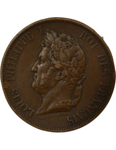 Colonies Françaises Louis-Philippe Ier 10 centimes Bronze 1843 A - Paris 2