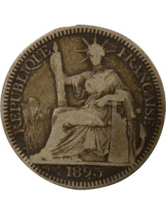 Indo-Chine Fr. 10 centimes Argent 1895 A - Paris 2