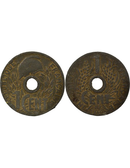 Indo-Chine Fr. 1 centième Zinc 1940 Hanoï