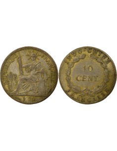 Indo-Chine Fr. 10 centimes Billon 1920 S San Francisco