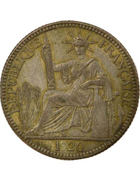 Indo-Chine Fr. 10 centimes Billon 1920 S San Francisco