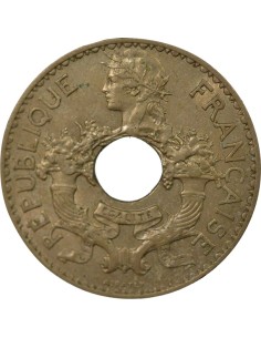 Indo-Chine Fr. 5 centième Maillechort 1937 A Paris 2