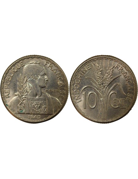 Indo-Chine Fr. 10 centimes Nickel 1940 A Paris
