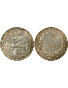 Indo-Chine Fr. 10 centimes Argent 1937 A Paris