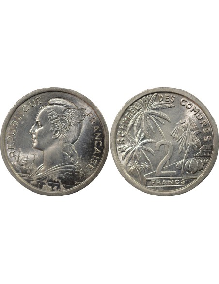 Comores 2 francs Aluminium 1964 A Paris