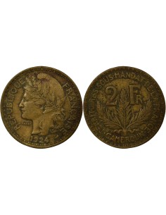 Cameroun Mandat Français 2 francs Bronze-Alu 1924 A Paris