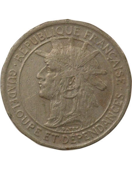 Guadeloupe 50 centimes Or nordic 1921 A Paris