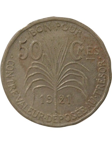 Guadeloupe 50 centimes Or nordic 1921 A Paris