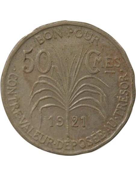 Guadeloupe 50 centimes Or nordic 1921 A Paris