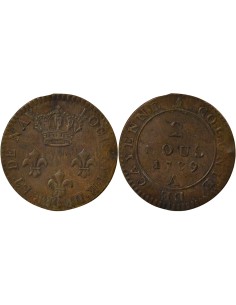Guyane Française Louis XVI 2 sous Billon 1789 A - Paris
