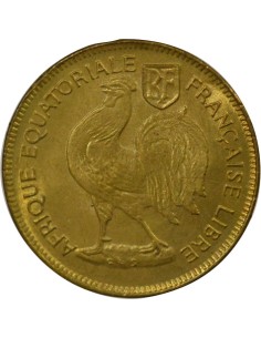 Etats de l'Afrique Equatoriale France Libre 50 centimes Laiton 1942 SA Pretoria 2