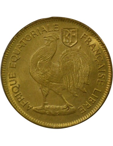 Etats de l'Afrique Equatoriale France Libre 50 centimes Laiton 1942 SA Pretoria