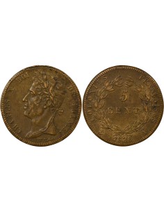 Guyane Française Charles X 5 centimes Bronze 1828 A - Paris