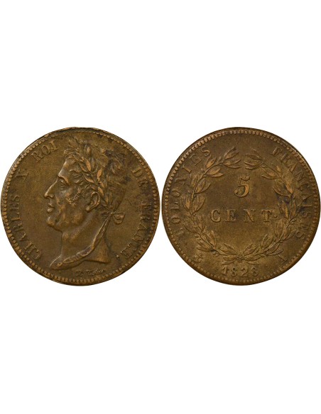 Guyane Française Charles X 5 centimes Bronze 1828 A - Paris