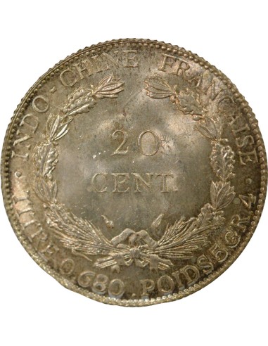 Indo-Chine Fr. 20 centimes Argent 1937 A Paris