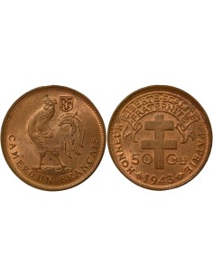 Cameroun Mandat Français 50 centimes Bronze 1943 SA Pretoria