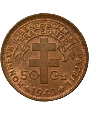 Cameroun Mandat Français 50 centimes Bronze 1943 SA Pretoria