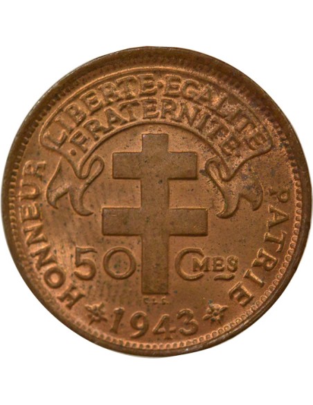 Cameroun Mandat Français 50 centimes Bronze 1943 SA Pretoria