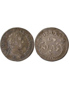 Isles du Vent Louis XV 12 sols Billon 1731 H La Rochelle