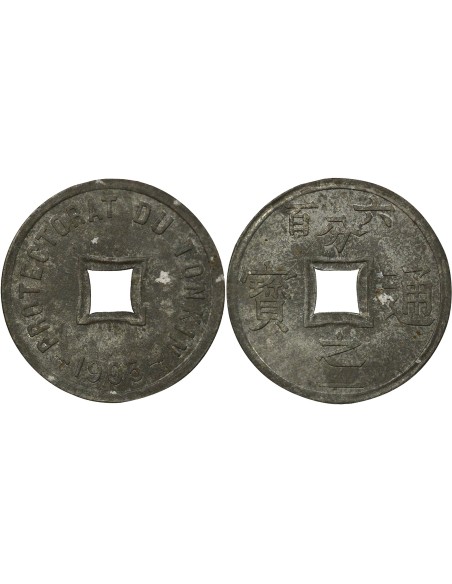 Tonkin 1/600 piastre Zinc 1905 A Paris