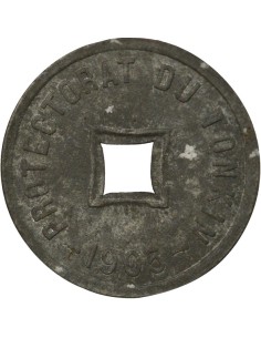 Tonkin 1/600 piastre Zinc 1905 A Paris 2