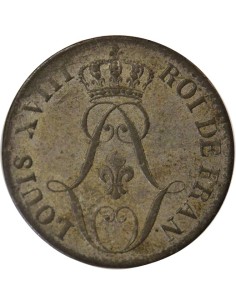 Guyane Française Louis XVIII 10 cents Billon 1818 A - Paris 2