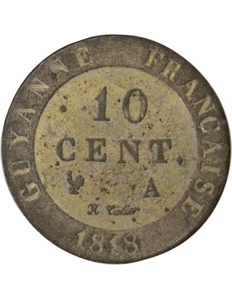 Guyane Française Louis XVIII 10 cents Billon 1818 A - Paris