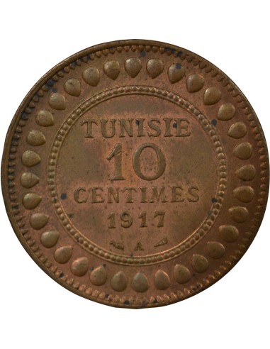 Tunisie Naceur Bey 10 centimes Bronze 1917 A - Paris