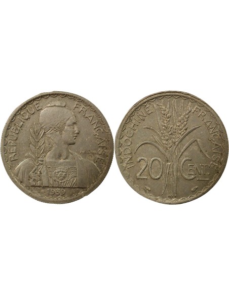 Indo-Chine Fr. 20 centième Nickel 1939 A Paris